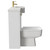 Napoli Combination Gloss White 1000mm Vanity Unit Toilet Suite with Right Hand Round Semi Recessed 1 Tap Hole Basin and 2 Doors with Brushed Brass Handles Side View