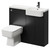Napoli Combination Nero Oak 1000mm Vanity Unit Toilet Suite with Right Hand Round Semi Recessed 1 Tap Hole Basin and 2 Doors with Gunmetal Grey Handles Right Hand View