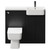 Napoli Combination Nero Oak 1000mm Vanity Unit Toilet Suite with Right Hand Round Semi Recessed 1 Tap Hole Basin and 2 Doors with Gunmetal Grey Handles Front View