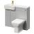 Napoli Combination Gloss Grey Pearl 1000mm Vanity Unit Toilet Suite with Left Hand Square Semi Recessed 1 Tap Hole Basin and 2 Doors with Brushed Brass Handles Right Hand View