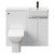 Napoli Combination Gloss White 1000mm Vanity Unit Toilet Suite with Right Hand Square Semi Recessed 1 Tap Hole Basin and 2 Doors with Matt Black Handles Front View