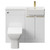 Napoli Combination Gloss White 1000mm Vanity Unit Toilet Suite with Right Hand Square Semi Recessed 1 Tap Hole Basin and 2 Doors with Brushed Brass Handles Front View