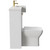 Napoli Combination Gloss White 1000mm Vanity Unit Toilet Suite with Right Hand Square Semi Recessed 1 Tap Hole Basin and 2 Doors with Brushed Brass Handles Side View