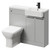 Napoli Combination Gloss Grey Pearl 1000mm Vanity Unit Toilet Suite with Right Hand Square Semi Recessed 1 Tap Hole Basin and 2 Doors with Matt Black Handles Right Hand View