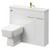 Napoli Combination Gloss White 1000mm Vanity Unit Toilet Suite with Slimline 1 Tap Hole Basin and 2 Doors with Brushed Brass Handles Right Hand Side View