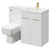Napoli Combination Gloss White 1100mm Vanity Unit Toilet Suite with Right Hand L Shaped 1 Tap Hole Basin and 2 Doors with Brushed Brass Handles Right Hand Side View