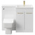 Napoli Combination Gloss White 1100mm Vanity Unit Toilet Suite with Right Hand L Shaped 1 Tap Hole Basin and 2 Doors with Brushed Brass Handles Front View