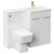 Napoli Combination Gloss White 1100mm Vanity Unit Toilet Suite with Right Hand L Shaped 1 Tap Hole Basin and 2 Doors with Brushed Brass Handles Left Hand Side View