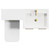 Napoli Combination Gloss White 1100mm Vanity Unit Toilet Suite with Right Hand L Shaped 1 Tap Hole Basin and 2 Doors with Brushed Brass Handles Top View From Above