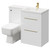 Napoli Combination Gloss White 1100mm Vanity Unit Toilet Suite with Right Hand L Shaped 1 Tap Hole Basin and 2 Drawers with Brushed Brass Handles Right Hand Side View