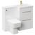 Napoli Combination Gloss White 1100mm Vanity Unit Toilet Suite with Right Hand L Shaped 1 Tap Hole Basin and 2 Drawers with Brushed Brass Handles Left Hand Side View