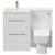 Napoli Combination Gloss White 1100mm Vanity Unit Toilet Suite with Left Hand L Shaped 1 Tap Hole Basin and 2 Drawers with Brushed Brass Handles Front View