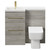 Napoli Combination Molina Ash 1000mm Vanity Unit Toilet Suite with Left Hand L Shaped 1 Tap Hole Basin and 2 Drawers with Brushed Brass Handles Front View