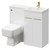 Napoli Combination Gloss White 1000mm Vanity Unit Toilet Suite with Right Hand L Shaped 1 Tap Hole Basin and 2 Doors with Brushed Brass Handles Right Hand Side View