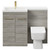 Napoli Combination Molina Ash 1100mm Vanity Unit Toilet Suite with Left Hand L Shaped 1 Tap Hole Basin and 2 Doors with Brushed Brass Handles Front View