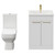 Turin Gloss White 600mm Floor Standing Vanity Unit and Toilet Suite with 1 Tap Hole Basin and 2 Doors with Brushed Brass Handles Front View