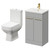 Turin Gloss Grey Pearl 500mm Floor Standing Vanity Unit and Toilet Suite with 1 Tap Hole Basin and 2 Doors with Brushed Brass Handles Right Hand View