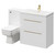 Napoli Gloss White 1300mm Vanity Unit Toilet Suite with 1 Tap Hole Basin and 2 Drawers with Brushed Brass Handles Right Hand View