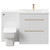 Napoli Gloss White 1300mm Vanity Unit Toilet Suite with 1 Tap Hole Basin and 2 Drawers with Brushed Brass Handles Front View