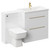 Napoli Gloss White 1300mm Vanity Unit Toilet Suite with 1 Tap Hole Basin and 2 Drawers with Brushed Brass Handles Left Hand View