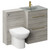 Venice Mono Molina Ash 1100mm Vanity Unit Toilet Suite with Grey Glass 1 Tap Hole Basin and 2 Drawers with Brushed Brass Handles Left Hand View