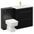 Napoli Nero Oak 1300mm Vanity Unit Toilet Suite with 1 Tap Hole Basin and 2 Drawers with Brushed Brass Handles Left Hand View