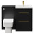 Napoli Nero Oak 1100mm Vanity Unit Toilet Suite with 1 Tap Hole Basin and 2 Drawers with Brushed Brass Handles Front View