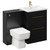 Napoli Nero Oak 1100mm Vanity Unit Toilet Suite with 1 Tap Hole Basin and 2 Drawers with Brushed Brass Handles Left Hand View