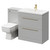 Napoli Gloss Grey Pearl 1300mm Vanity Unit Toilet Suite with 1 Tap Hole Basin and 2 Drawers with Brushed Brass Handles Right Hand View