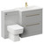 Napoli Gloss Grey Pearl 1300mm Vanity Unit Toilet Suite with 1 Tap Hole Basin and 2 Drawers with Brushed Brass Handles Left Hand View