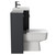 Napoli Gloss Grey 1000mm Vanity Unit Toilet Suite with 1 Tap Hole Basin and 2 Doors with Gunmetal Grey Handles Side View