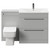 Napoli Gloss Grey Pearl 1300mm Vanity Unit Toilet Suite with 1 Tap Hole Basin and 2 Drawers with Gunmetal Grey Handles Front View