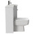 Napoli Combination Gloss White 900mm Vanity Unit Toilet Suite with Right Hand L Shaped 1 Tap Hole Basin and Single Door with Gunmetal Grey Handle Side on View