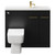 Napoli Combination Nero Oak 1000mm Vanity Unit Toilet Suite with Slimline 1 Tap Hole Basin and 2 Doors with Brushed Brass Handles Front View