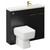 Napoli Combination Nero Oak 1000mm Vanity Unit Toilet Suite with Slimline 1 Tap Hole Basin and 2 Doors with Brushed Brass Handles Left Hand Side View