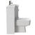 Napoli Combination Gloss White 1000mm Vanity Unit Toilet Suite with Right Hand L Shaped 1 Tap Hole Basin and 2 Drawers with Gunmetal Grey Handles Side on View