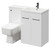 Napoli Combination Gloss White 1100mm Vanity Unit Toilet Suite with Right Hand L Shaped 1 Tap Hole Basin and 2 Doors with Gunmetal Grey Handles Right Hand Side View