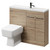 Napoli Combination Bordalino Oak 1000mm Vanity Unit Toilet Suite with Slimline 1 Tap Hole Basin and 2 Doors with Gunmetal Grey Handles Right Hand Side View