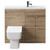 Napoli Combination Bordalino Oak 1000mm Vanity Unit Toilet Suite with Slimline 1 Tap Hole Basin and 2 Doors with Gunmetal Grey Handles Front View