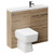 Napoli Combination Bordalino Oak 1000mm Vanity Unit Toilet Suite with Slimline 1 Tap Hole Basin and 2 Doors with Gunmetal Grey Handles Left Hand Side View