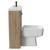 Napoli Combination Bordalino Oak 1000mm Vanity Unit Toilet Suite with Slimline 1 Tap Hole Basin and 2 Doors with Gunmetal Grey Handles Side on View