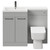 Napoli Combination Gloss Grey Pearl 1100mm Vanity Unit Toilet Suite with Left Hand L Shaped 1 Tap Hole Basin and 2 Doors with Gunmetal Grey Handles Front View