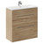 Napoli Bordalino Oak 800mm Floor Standing Vanity Unit with 1 Tap Hole Curved Basin and 2 Drawers with Polished Chrome Handles Left Hand View