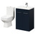 Turin Deep Blue 600mm Floor Standing Vanity Unit and Toilet Suite with 1 Tap Hole Basin and 2 Doors with Polished Chrome Handles Right Hand View