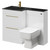 Venice Square Gloss White 1100mm Vanity Unit Toilet Suite with Left Hand Anthracite Glass 1 Tap Hole Basin and 2 Drawers with Brushed Brass Handles Right Hand View