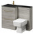 Venice Square Molina Ash 1100mm Vanity Unit Toilet Suite with Left Hand Anthracite Glass 1 Tap Hole Basin and 2 Drawers with Brushed Brass Handles Right Hand View