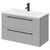 Napoli Gloss Grey Pearl 800mm Wall Mounted Vanity Unit with 1 Tap Hole Curved Basin and 2 Drawers with Matt Black Handles Right Hand View