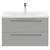 Napoli Gloss Grey Pearl 800mm Wall Mounted Vanity Unit with 1 Tap Hole Curved Basin and 2 Drawers with Polished Chrome Handles Front View