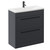 Napoli Gloss Grey 800mm Floor Standing Vanity Unit with 1 Tap Hole Curved Basin and 2 Drawers with Matt Black Handles Left Hand View