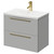 Napoli Gloss Grey Pearl 600mm Wall Mounted Vanity Unit with 1 Tap Hole Curved Basin and 2 Drawers with Brushed Brass Handles Right Hand View